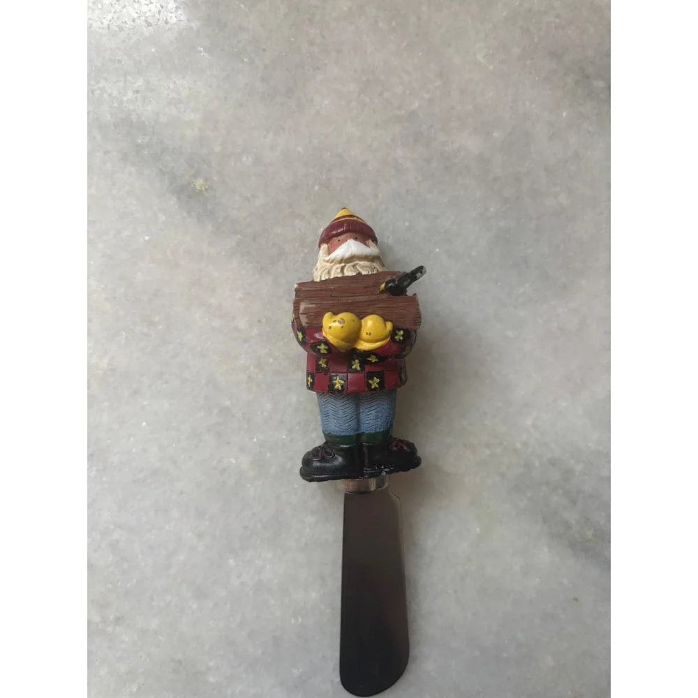 Boston Warehouse Santa Claus Cheese Spreader‎ Set of 4 Stainless Steel Christmas